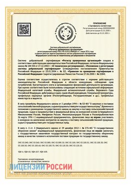 Приложение к сертификату для ИП Выселки Сертификат СТО 03.080.02033720.1-2020